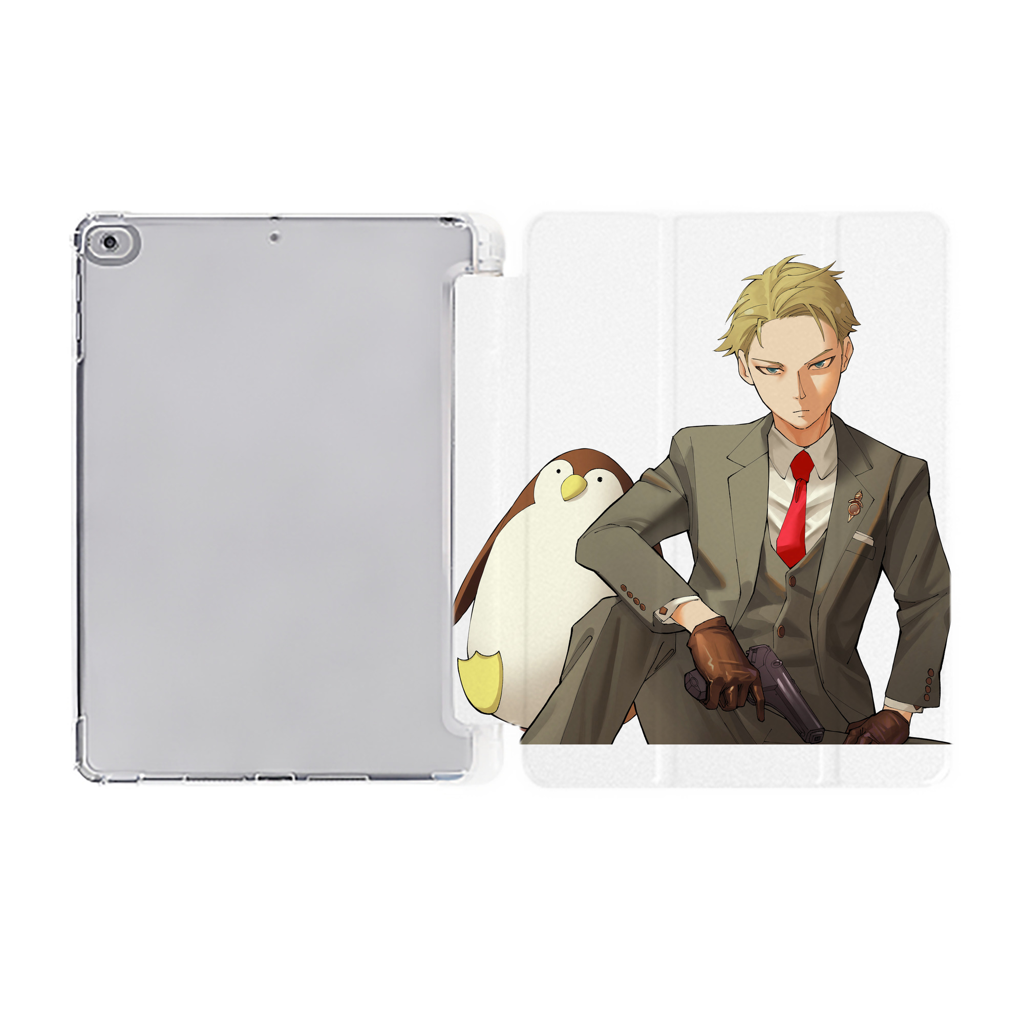（画像用） SPY×FAMILY间谍家家酒 IPad ケース ペン収納付き 三つ折りスタンド PUレザー×シリコン 対応機種9.5/10.5/10.9インチ